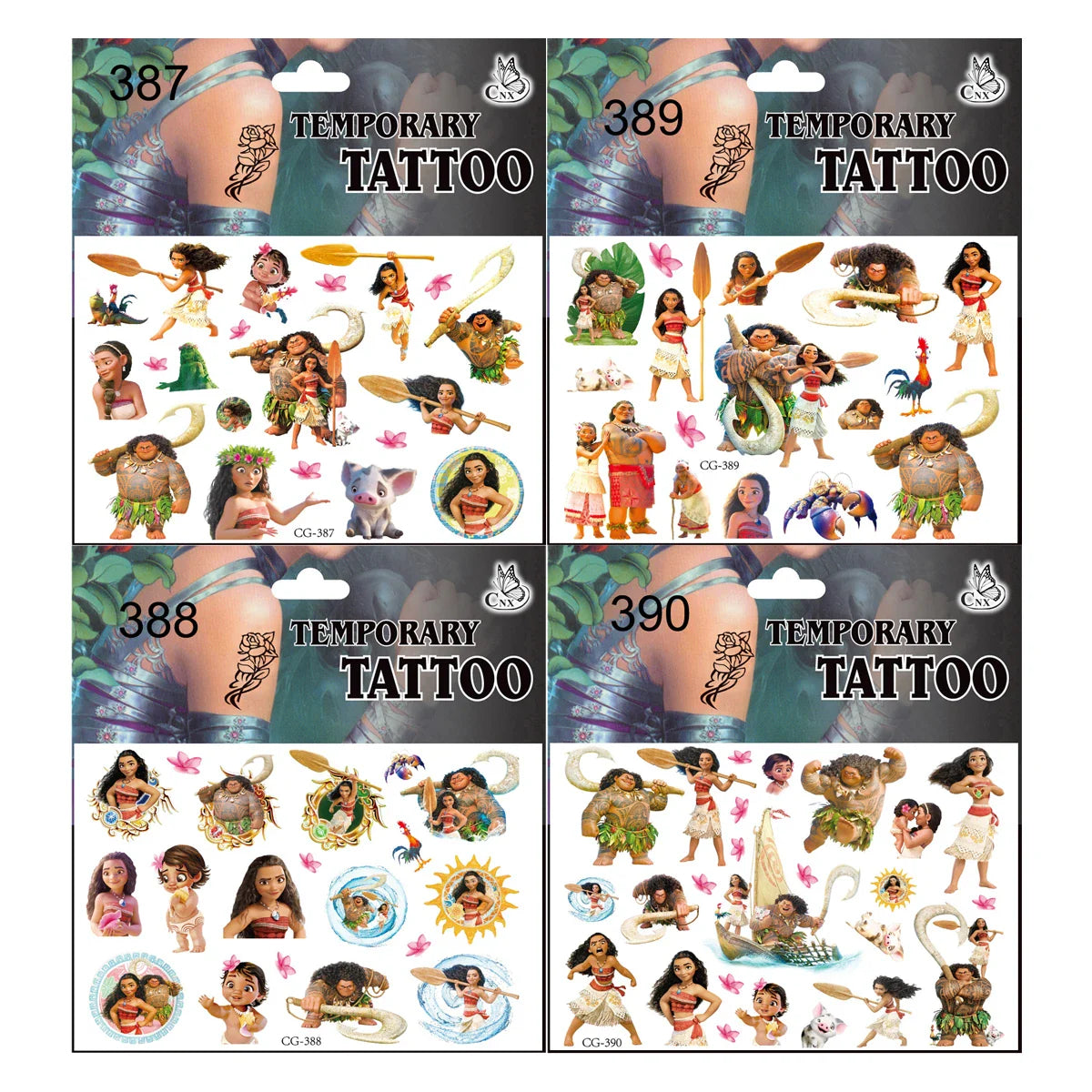 Moana Maui Simea Temporary Tattoo Stickers Party Favors Gifts Goodie Bag Fillers for Kids Birthday Party Supplies Baby Shower