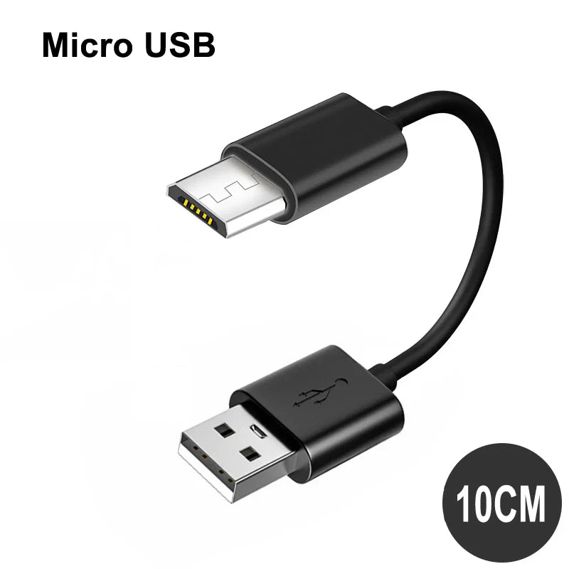 Type C Micro USB Cable 10/20cm Short Fast Charging For Samsung Xiaomi Huawei Android Phone Sync Data Cord USB Adapter Wire