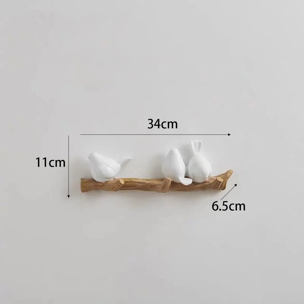 Nordic Resin Bird Wall Hook – Decorative Coat & Key Hanger