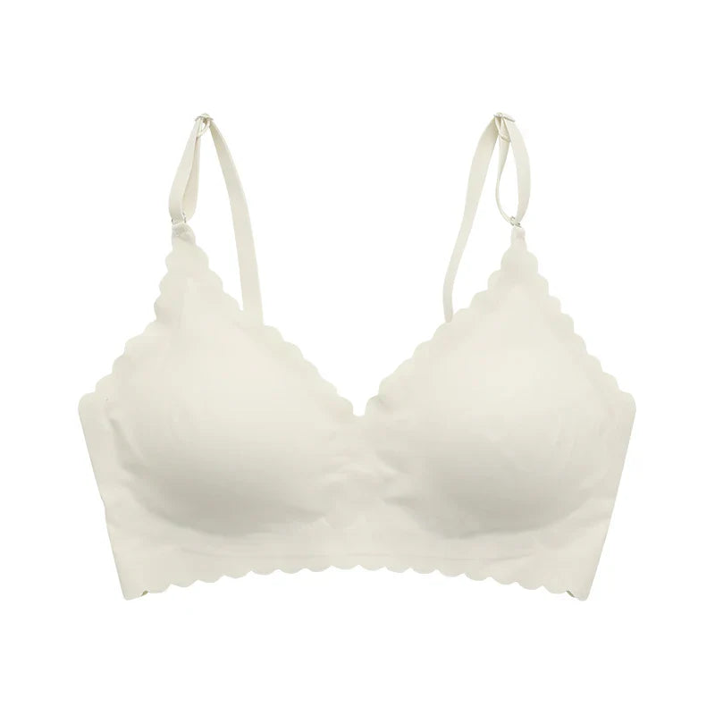 Hot Sale 9 Colors Comfy Bra WireFree Padded Wavy Edge Korea Laser Cutting Invisible Yoga Wear Ladies Bra Seamless Women Bra