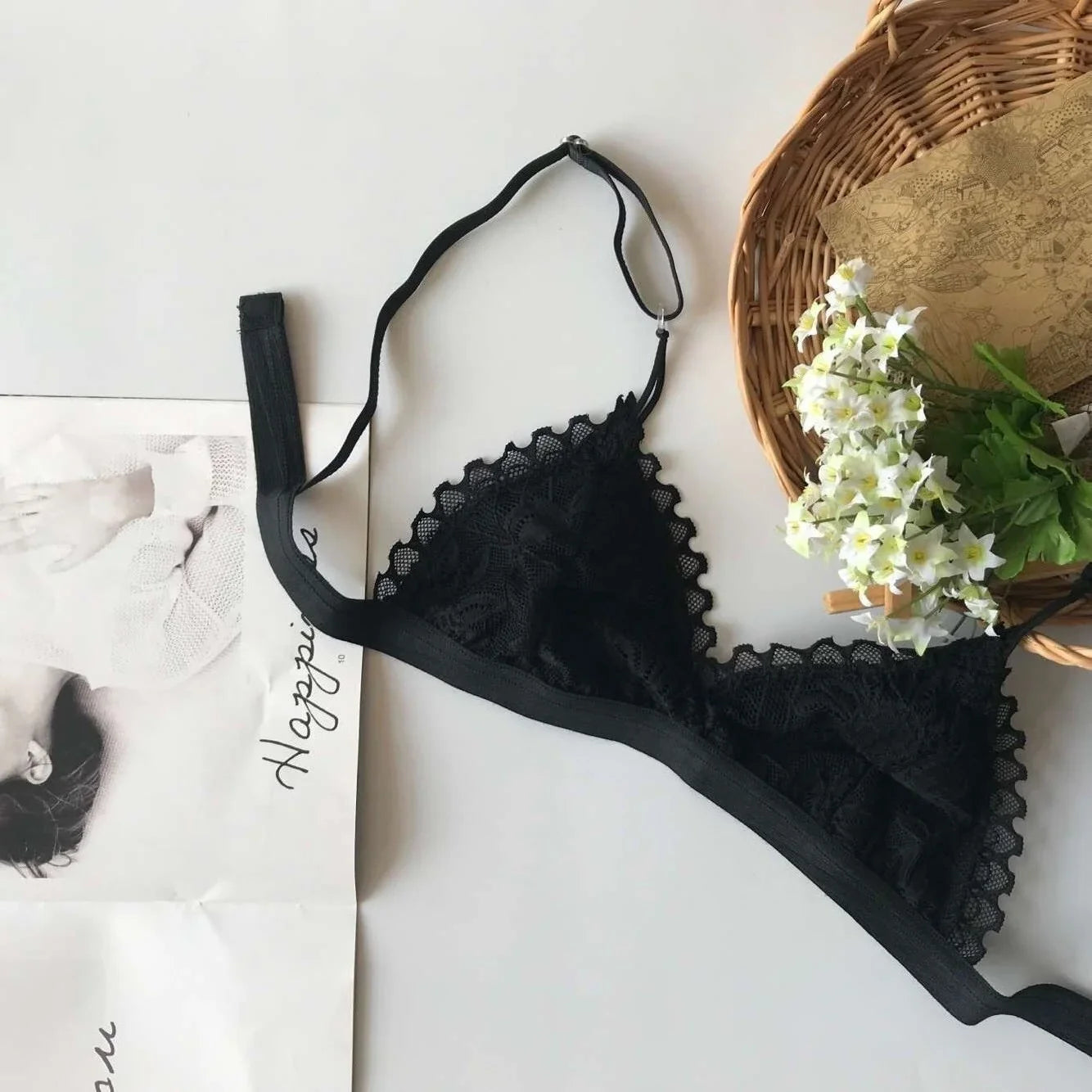 SP&CITY Summer Sexy Lace Tube Top Women Hollow Out Bralette Thin Chest Girl  Bras Seamless Transparent Lingerie French Underwear