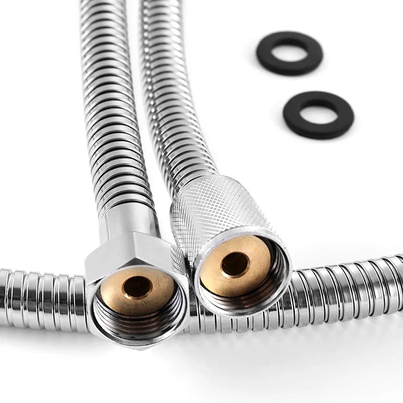 2/2.5/3M 304 Stainless Steel Encrypted Shower Hose Matte Black Flexible Shower Tube Bathroom Chrome Plated Brushed Nickel Pipe