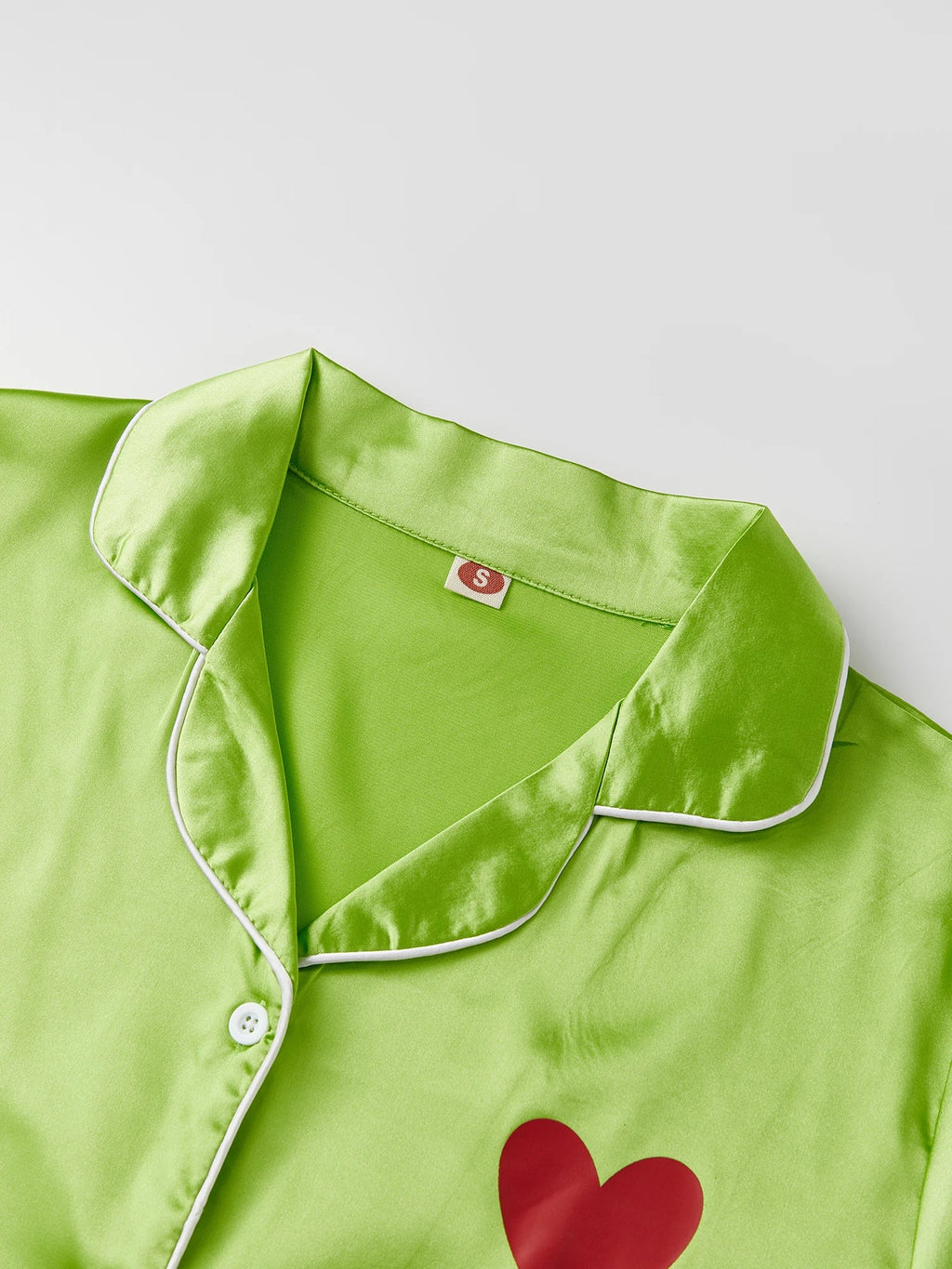 Family Green Satin Silk Christmas Pajamas Button down Shirt Sleepwear Jammies Set