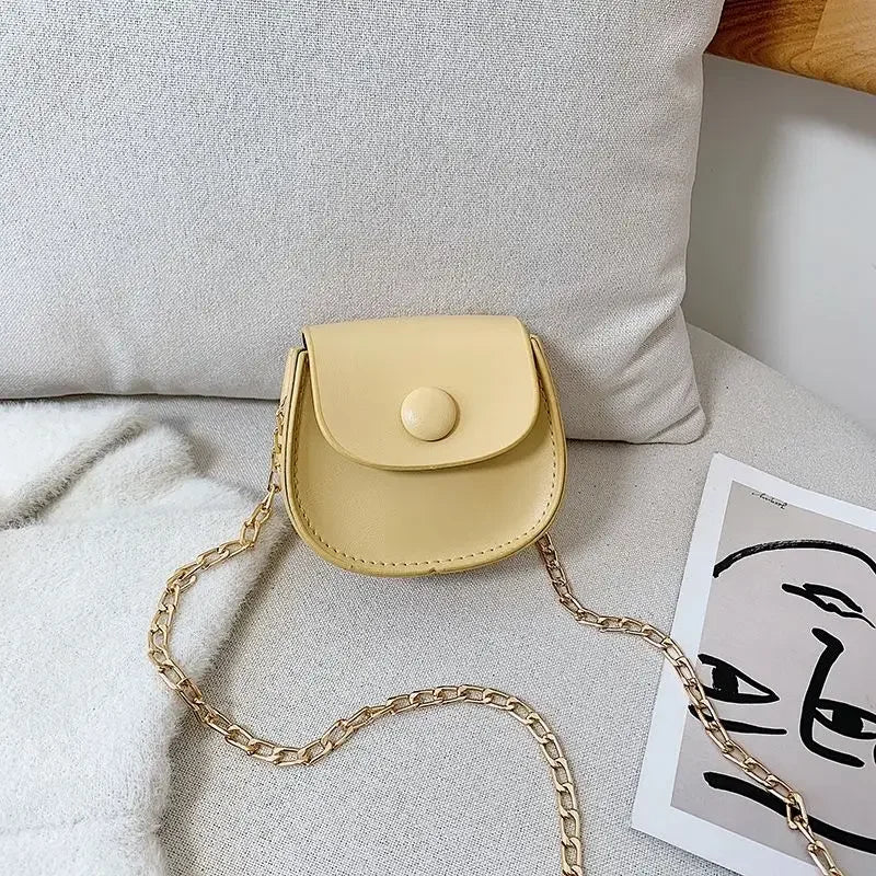 Fashion Kids Children PU Leather Shoulder Bag Lovely Baby Girls Mini Chain Coin Purse Cute Princess Crossbody Bags Small Wallet