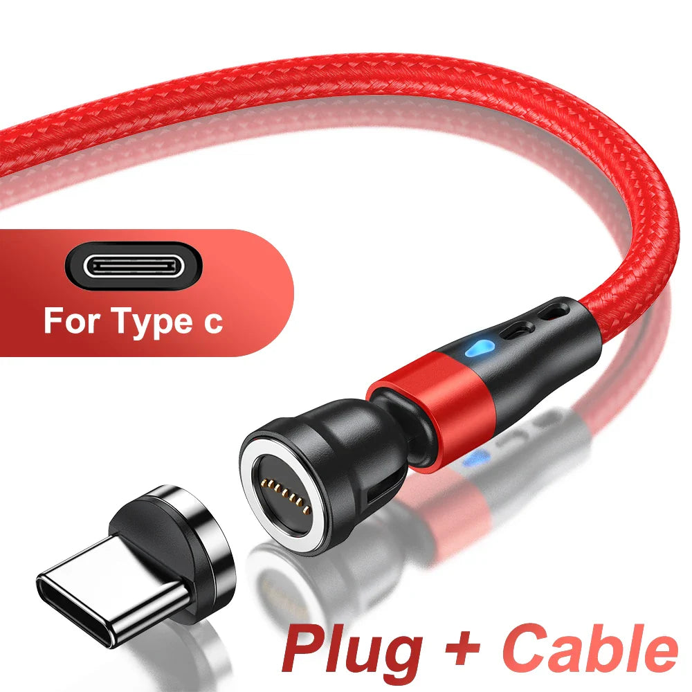AUFU 5A Magnetic Type C Cable For Samsung S21 Huawei P30 Magnet Fast Charging Charger Wire for iPhone Xiaomi Micro USB Data Cord