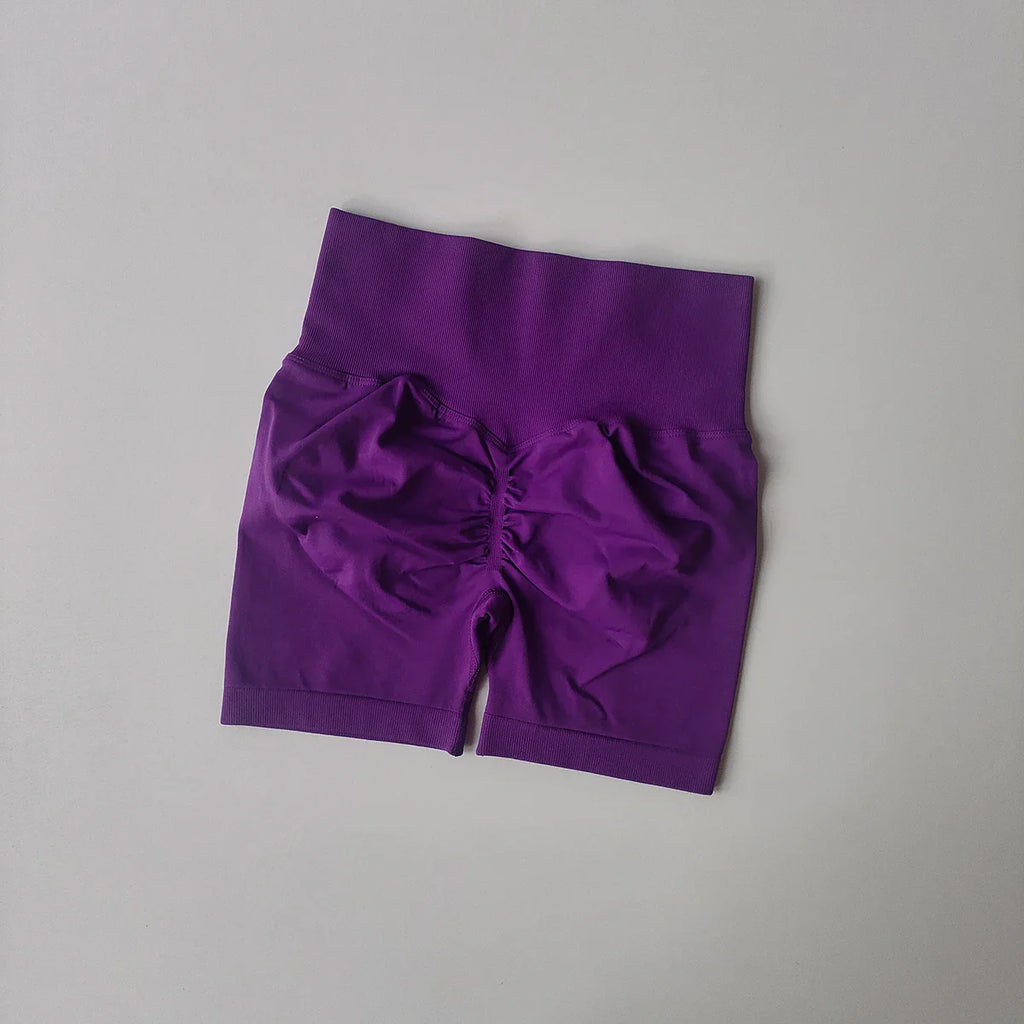 Summer High-Waist Women's Yoga Shorts Breathable Fitness Butt Lift Sports Running Shorts Cycling Push-Up Workout Gym Shorts