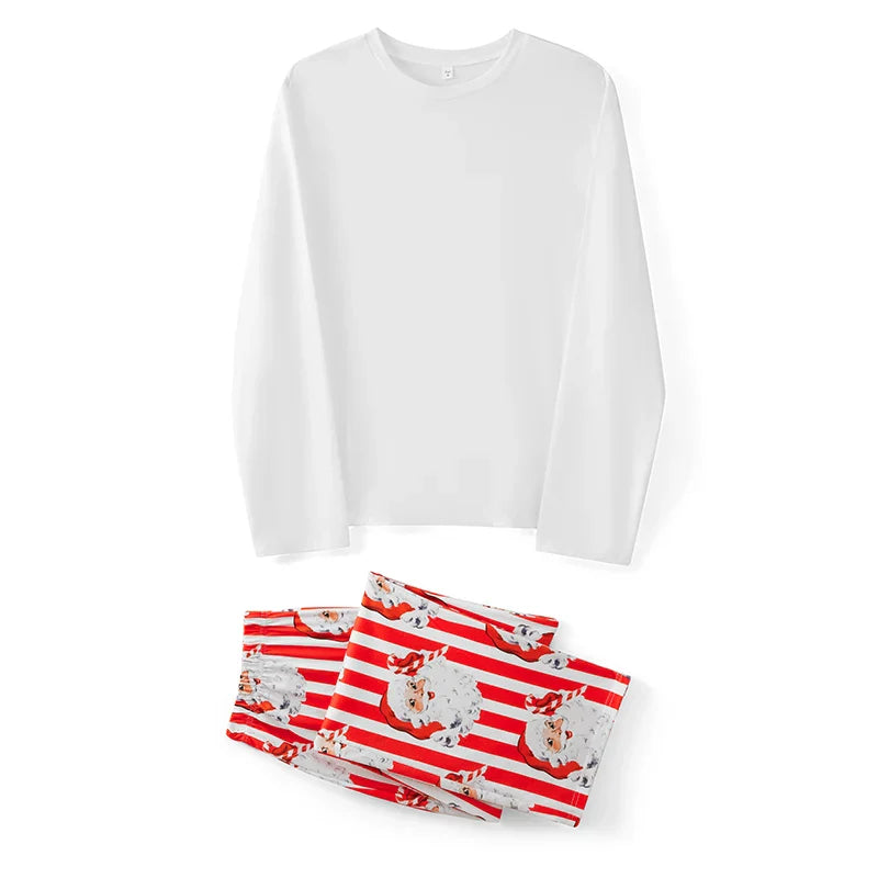Family 2 Piece Satin Christmas Pyjamas Set Santa Print Long Sleeve Button down Sleepwear Matching Holiday Jumpsuit