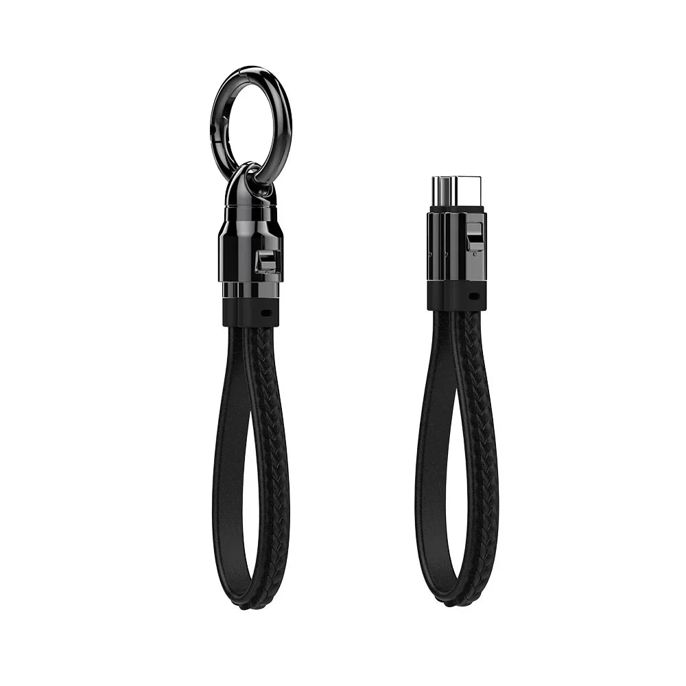 Portable Keychain USB C Charger Cable Short 240W 5A Fast Charging Cord  Type C Short Charging Cable for Phone MacBook Android