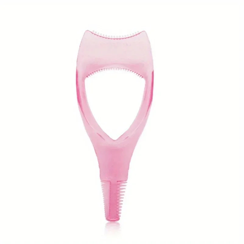 3 in 1 Mascara Applicator Template with Eyelash Curler Guard and Case, Eyeliner Holder, Eyelash Aid, Eyebrow Drawing Tool Makeup