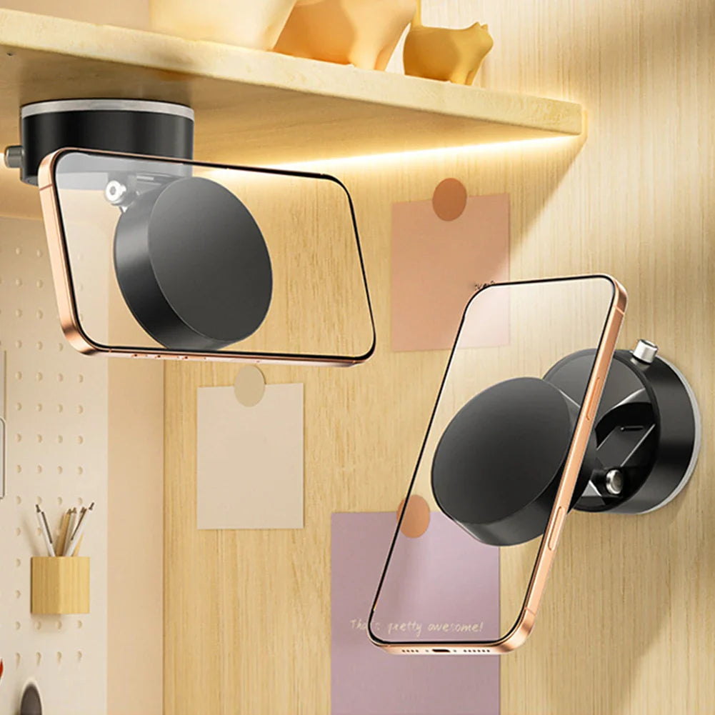 Mini Vacuum Double Side Magnetic Suction Cup Phone Holder Foldable Suction Cup Car Navigation Bracket for iPhone 16 15 Samsung