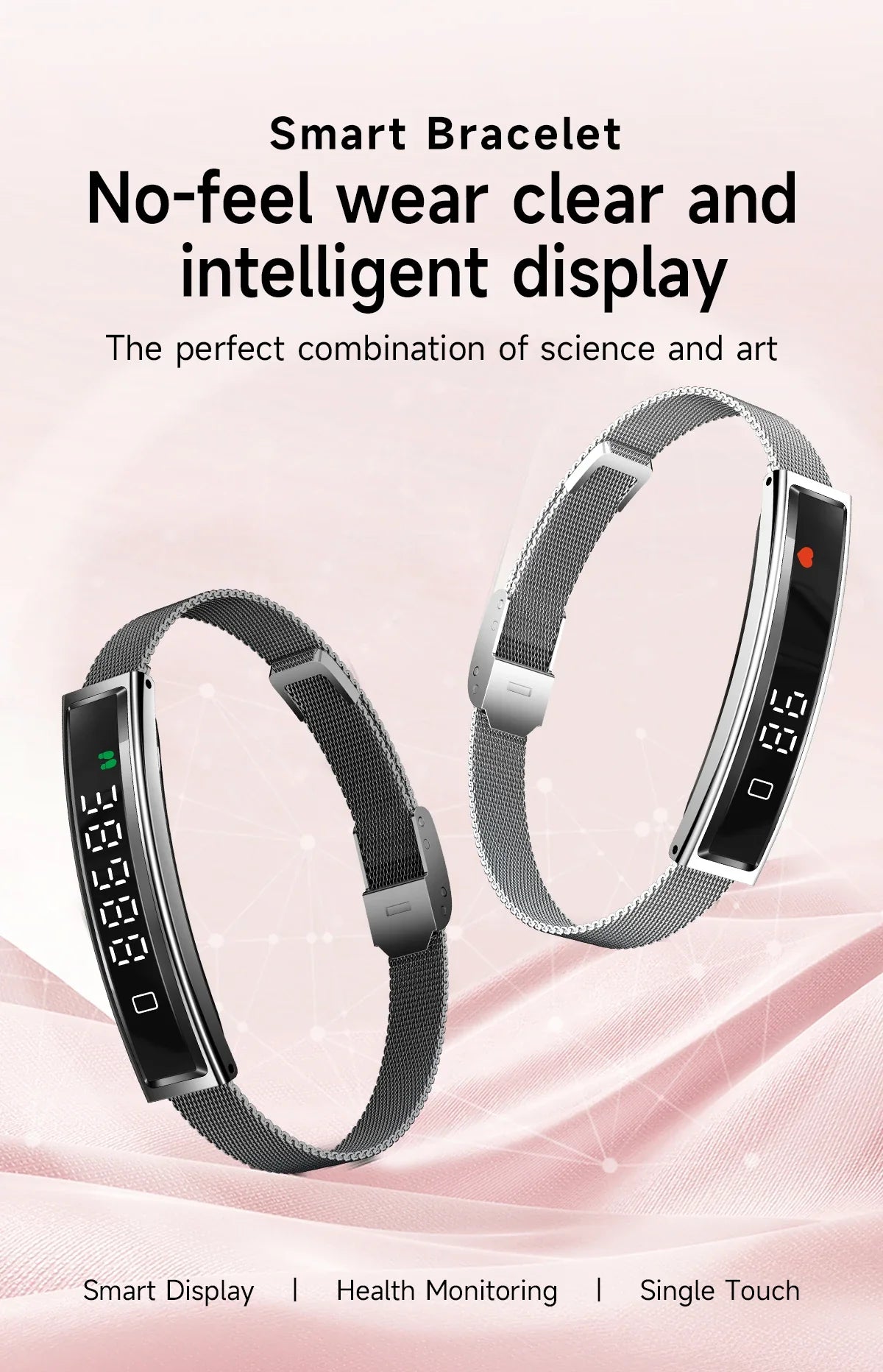 Health & Fitness Smart Bracelet with Heart, Sleep & Activity Tracking