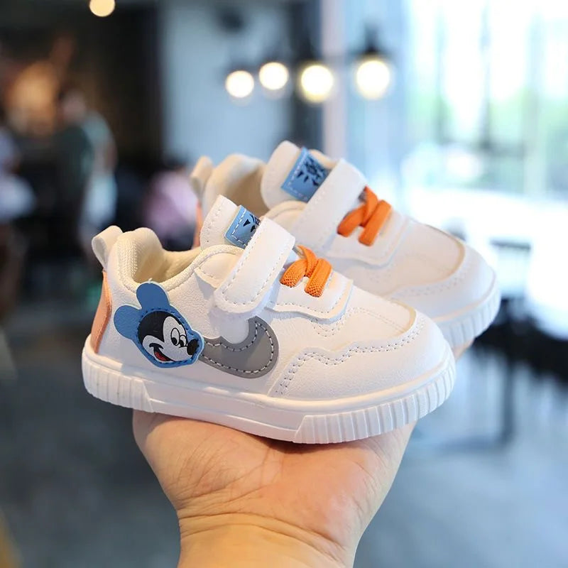 Disney White Casual Shoes For Baby Boy Girl Brand Children Sneaker Mickey Mouse