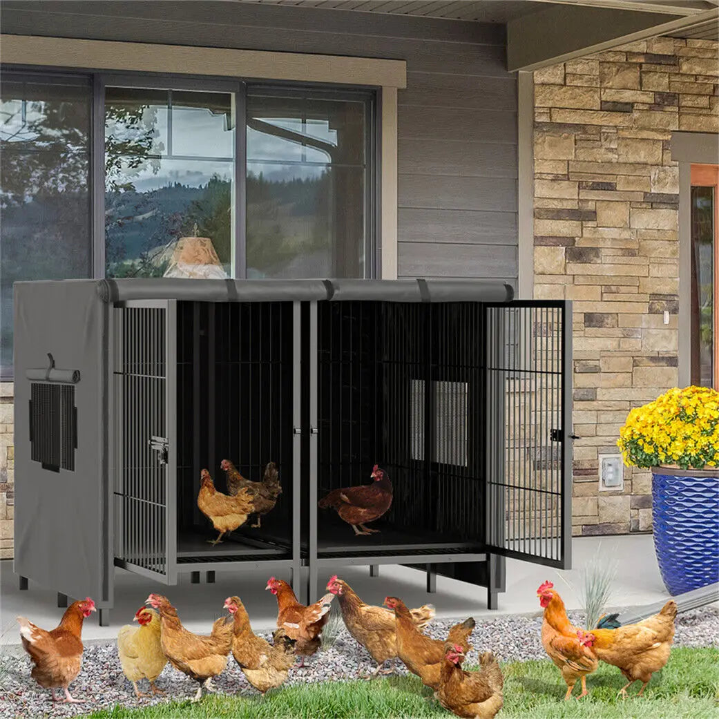 Jumbo Large Metal Pet Playpen, Kennel House with Steel Lock and Removable Trays, Heavy Duty Dog Cage