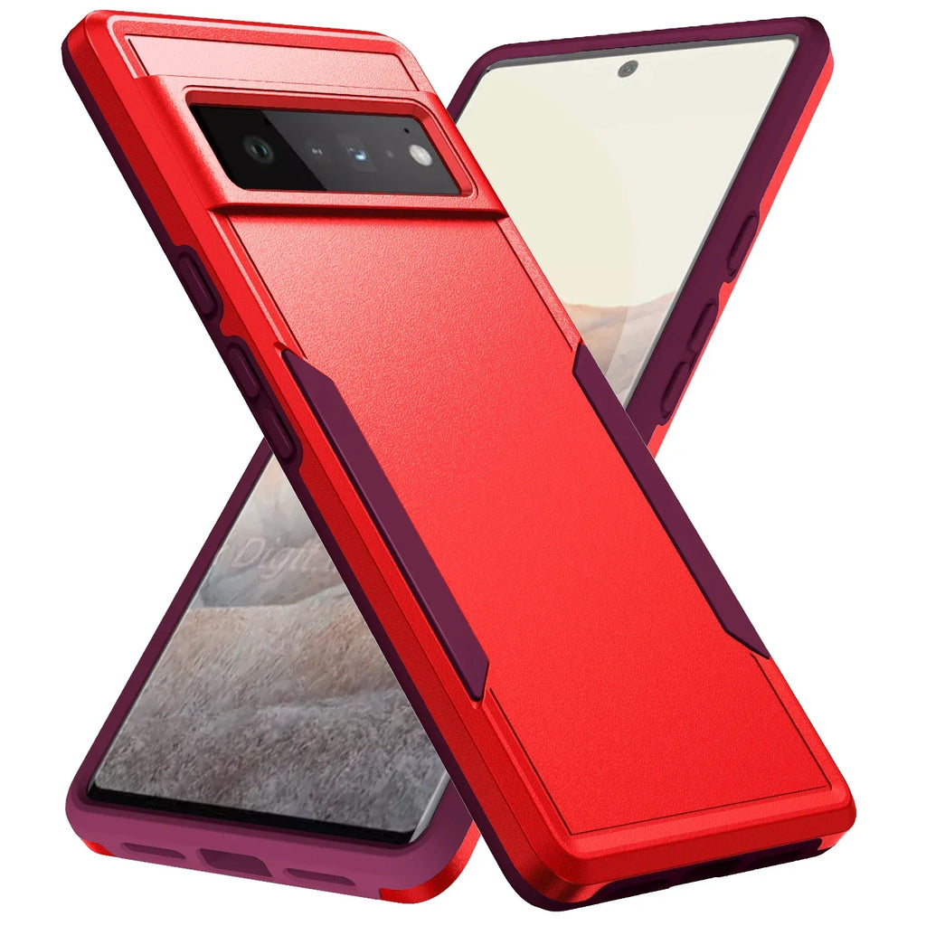 Heavy Duty Rugged Armor Shockproof Case For Google Pixel 8 7 6 Pro 6A 7A 8A Soft TPU Hard Plastic Protective Back Cover Fundas