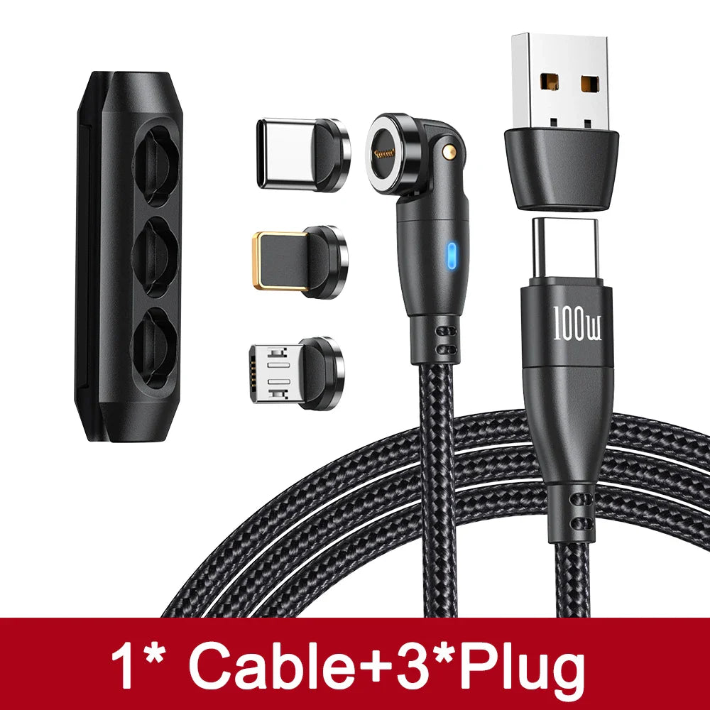 AUFU 100W Magnetic USB Type C Cable 5A Fast Charging Micro Type C Cable For Macbook Samsung for iPhone Magnet Charger Wire Cord