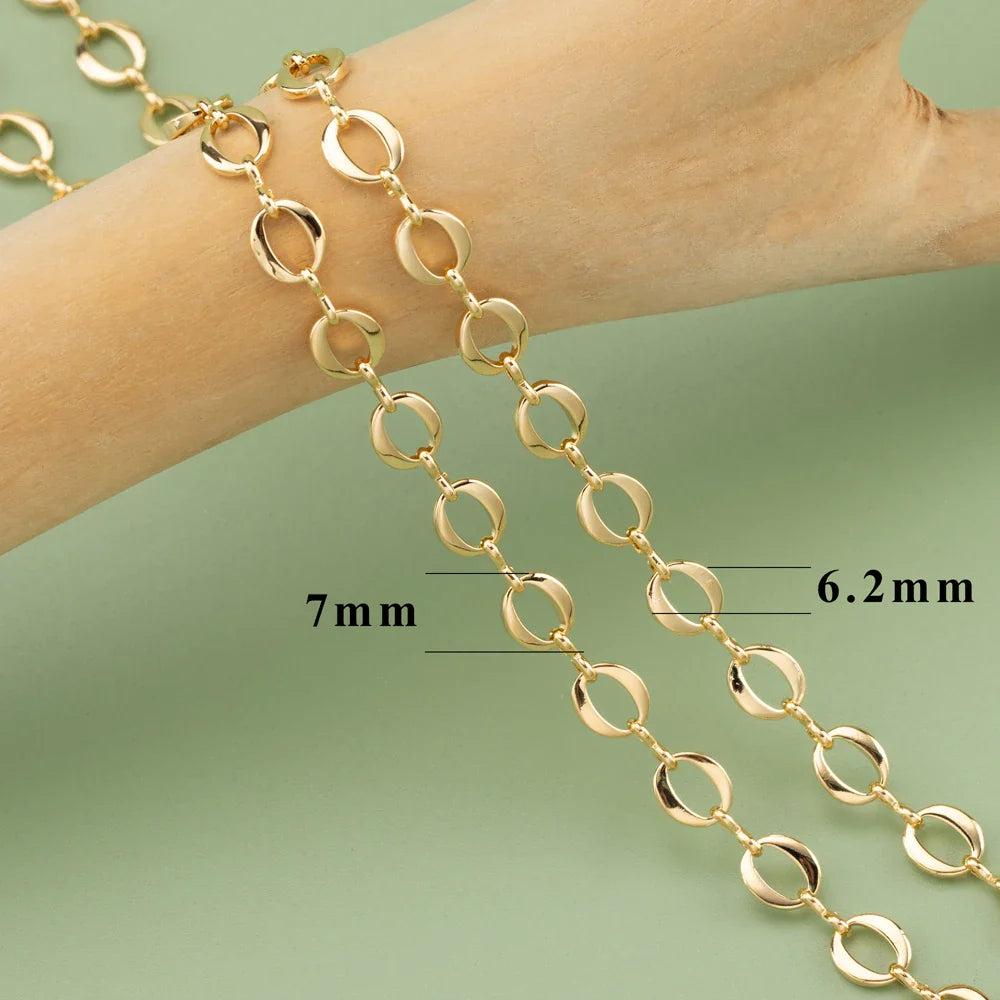 YEGUI C77,diy chain,18k gold rhodium plated,copper,pass REACH,nickel free,jewelry making,charms,diy bracelet necklace,1m/lot