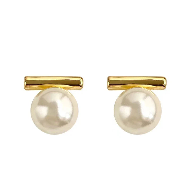 New French Minimalist Grey Imitation Pearl Pendant Earrings 2025 Fashion Jewelry Daily Wear Accessories for Girls Women‘s Party