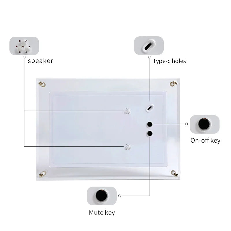 Acrylic Digital Photo Frame 5/7 Inch 1000mAh Vertical Display IPS Screen 2G Memory Battery Porta Retrato Digital