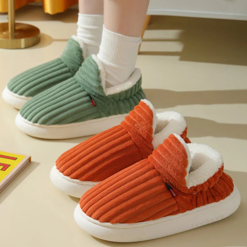 Litfun New Fur Slippers For Women Men Winter Furry Fashion Warm Ankles Plush Cozy Slides For Home Indoor Soft Sole Cotton Shoes