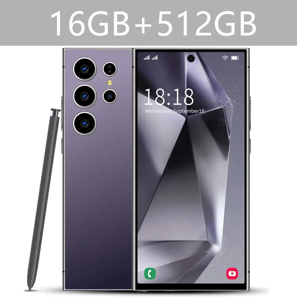 New Android Smartphone 7.3HD 5G Snapdragon 8 Gen 3 Cell phones 7800mAh Mobile