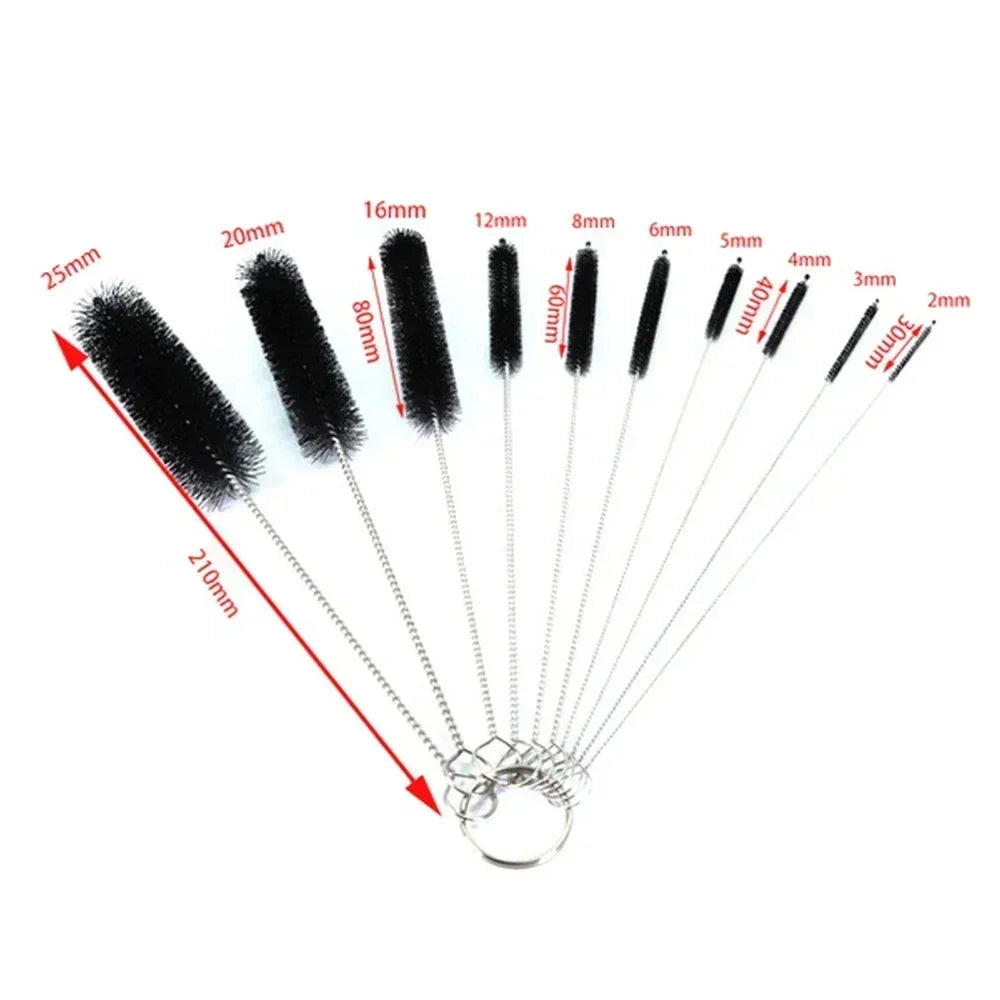 Aquarium Cleaning Brush for Water Filter Pump Lily Pipe Air Tube Hose Stainless Steel Fish Tank Brush Water Pump Accessories