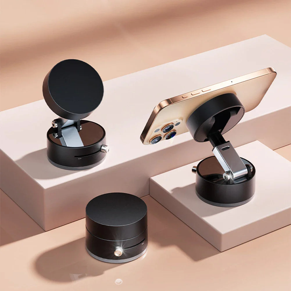 Mini Vacuum Double Side Magnetic Suction Cup Phone Holder Foldable Suction Cup Car Navigation Bracket for iPhone 16 15 Samsung