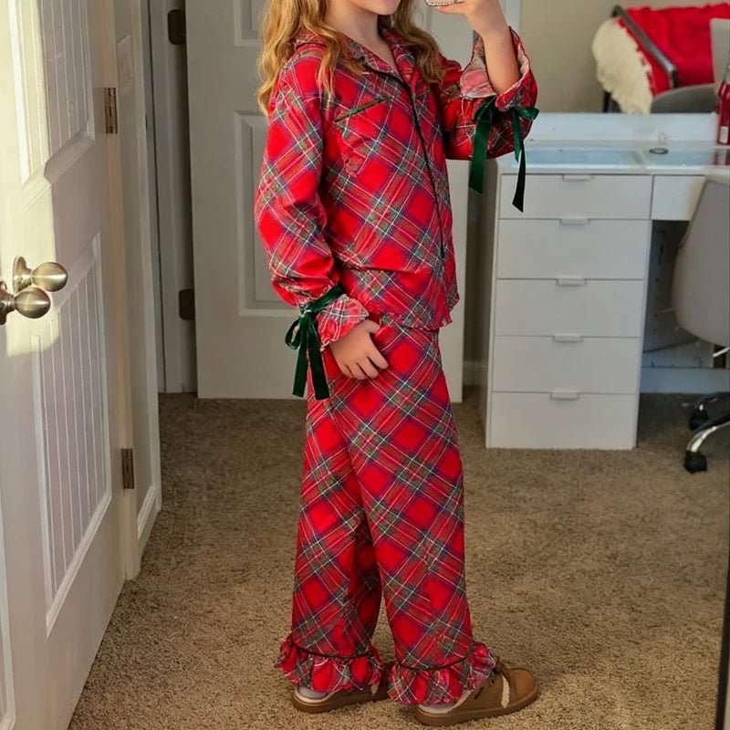 Women's Satin Silk Christmas Pajama Set