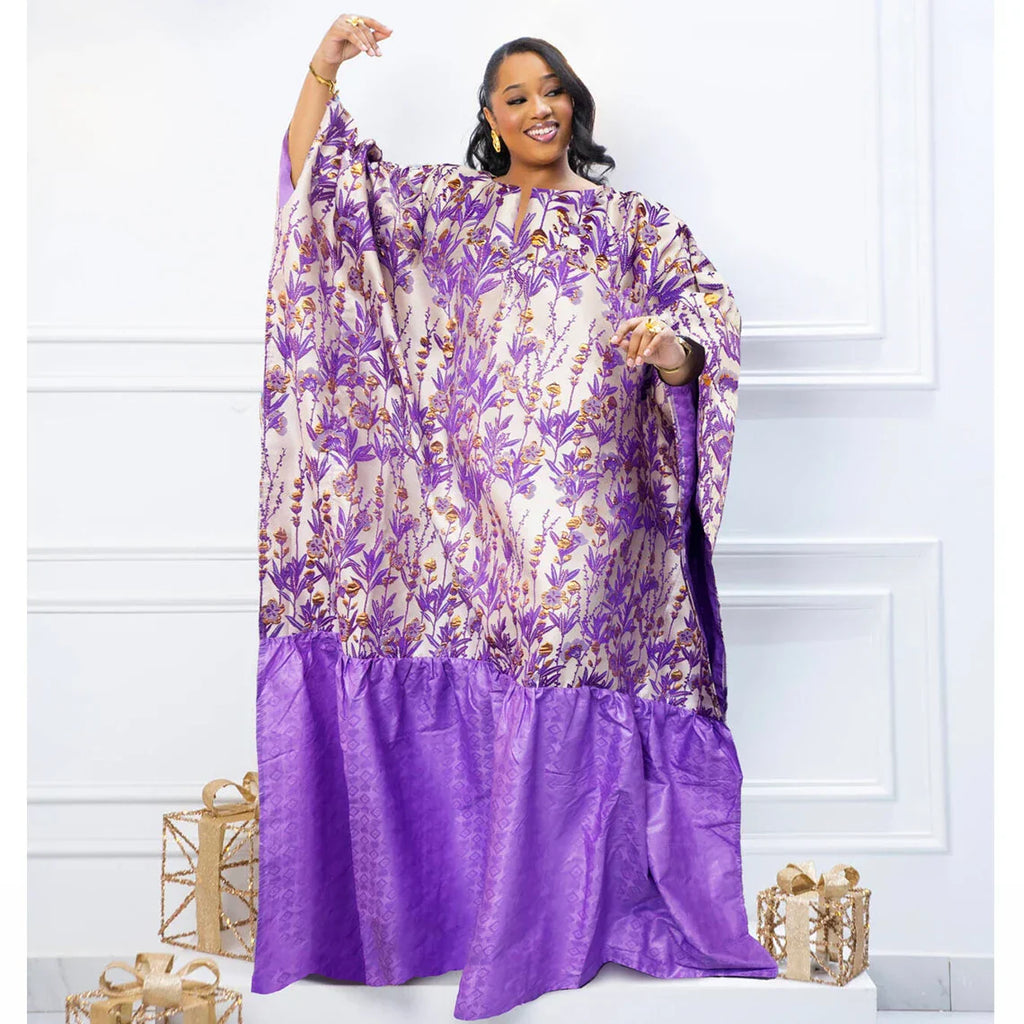 African Brocade Embroidered Wedding Dress