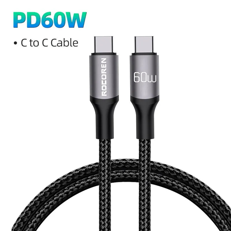 Rocoren 240W USB C To USB Type C Cable PD 3.1 100W Fast Charging Charger Cable For MacBook Pro Laptop Xiaomi USBC Wire Cord 2m