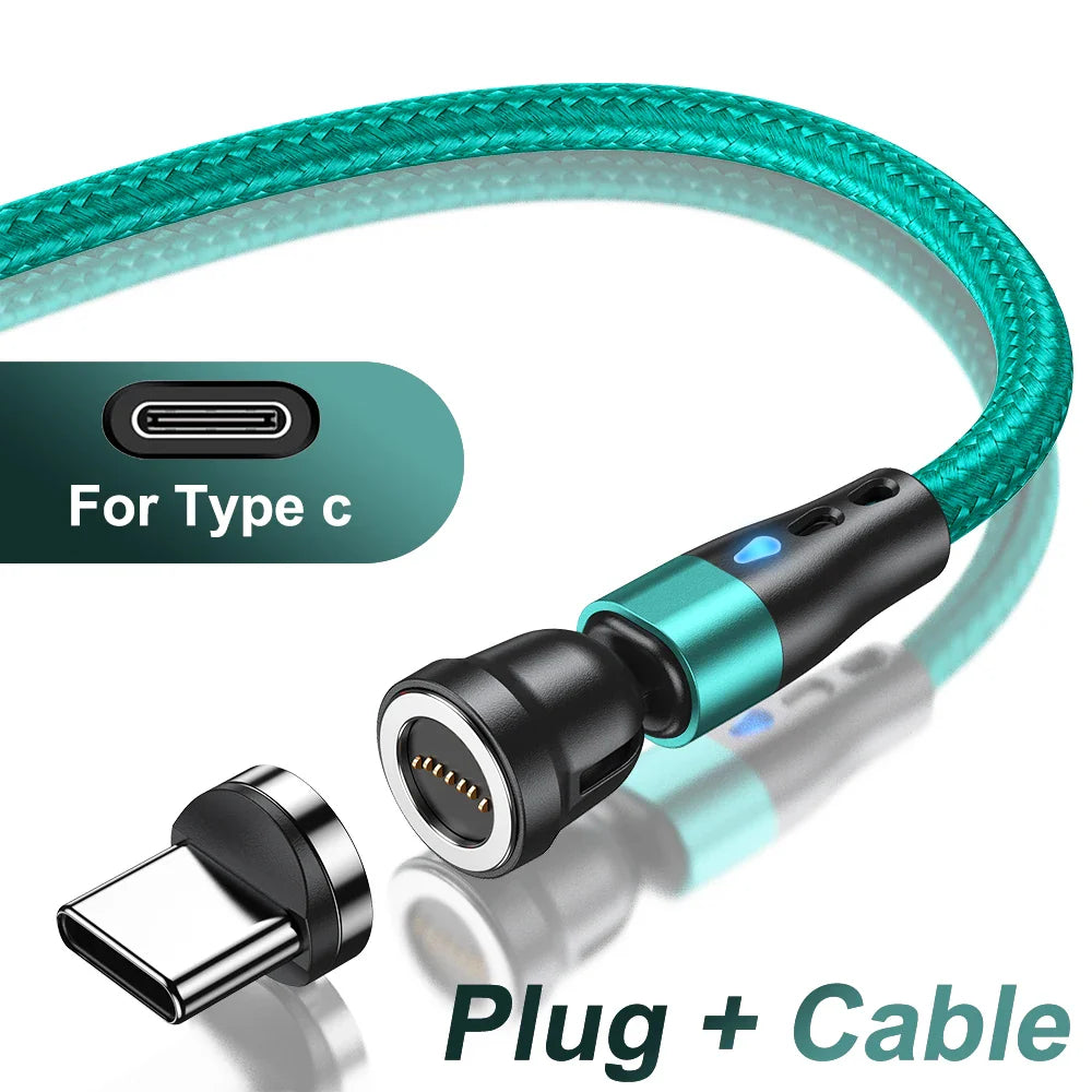 AUFU 5A Magnetic Type C Cable For Samsung S21 Huawei P30 Magnet Fast Charging Charger Wire for iPhone Xiaomi Micro USB Data Cord