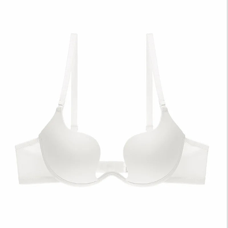 Push Up Bras Backless Women's Bra Low Cut Sexy Gather Brassiere Open Back Wedding Underwear Invisible Seamless Deep V Lingerie