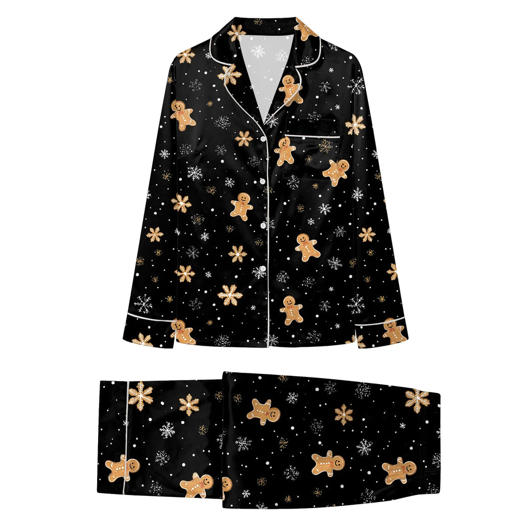 Christmas Hot Pyjamas Sets For Family Top And Pant Christmas Satin Suits