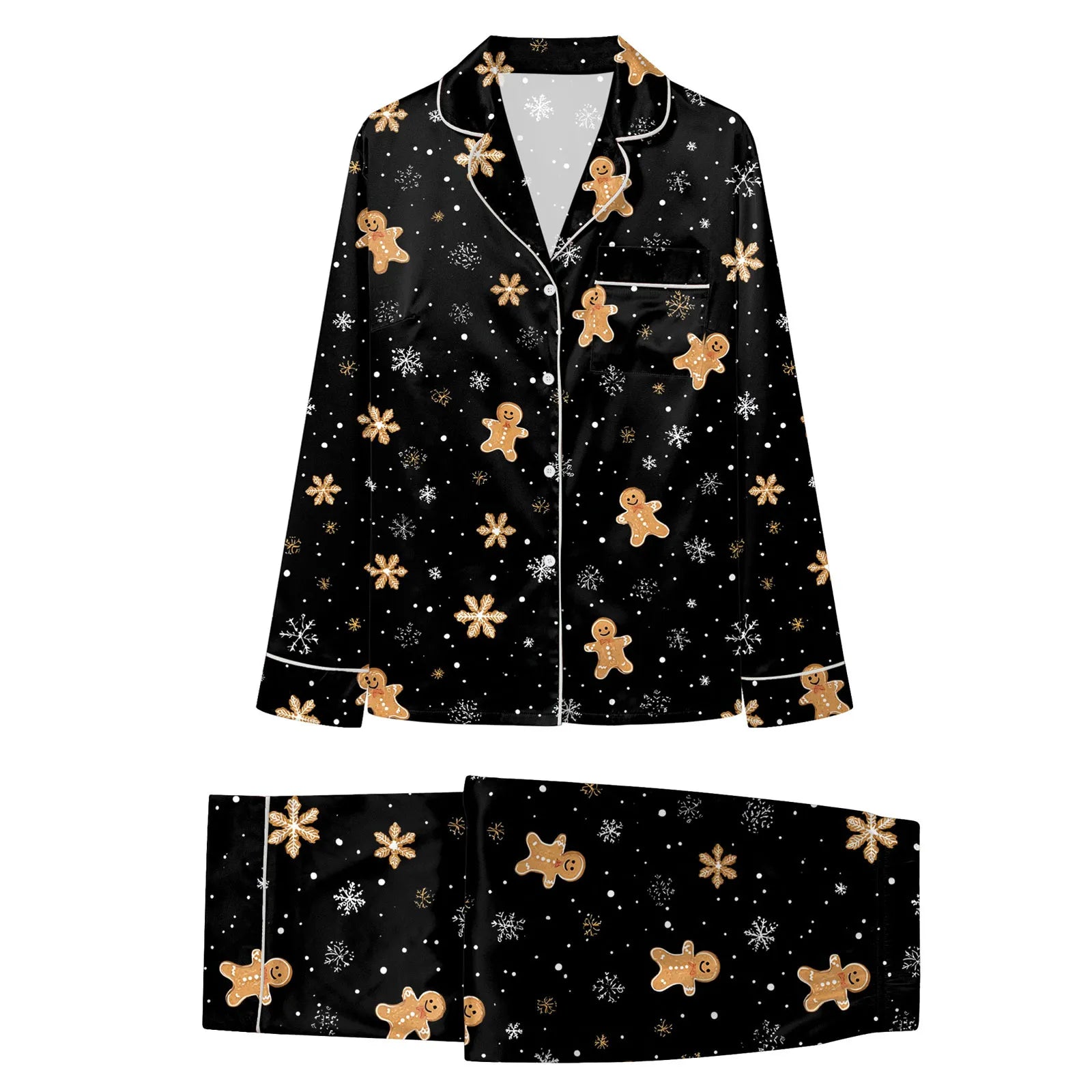 Christmas Hot Pyjamas Sets For Family Top And Pant Christmas Satin Suits