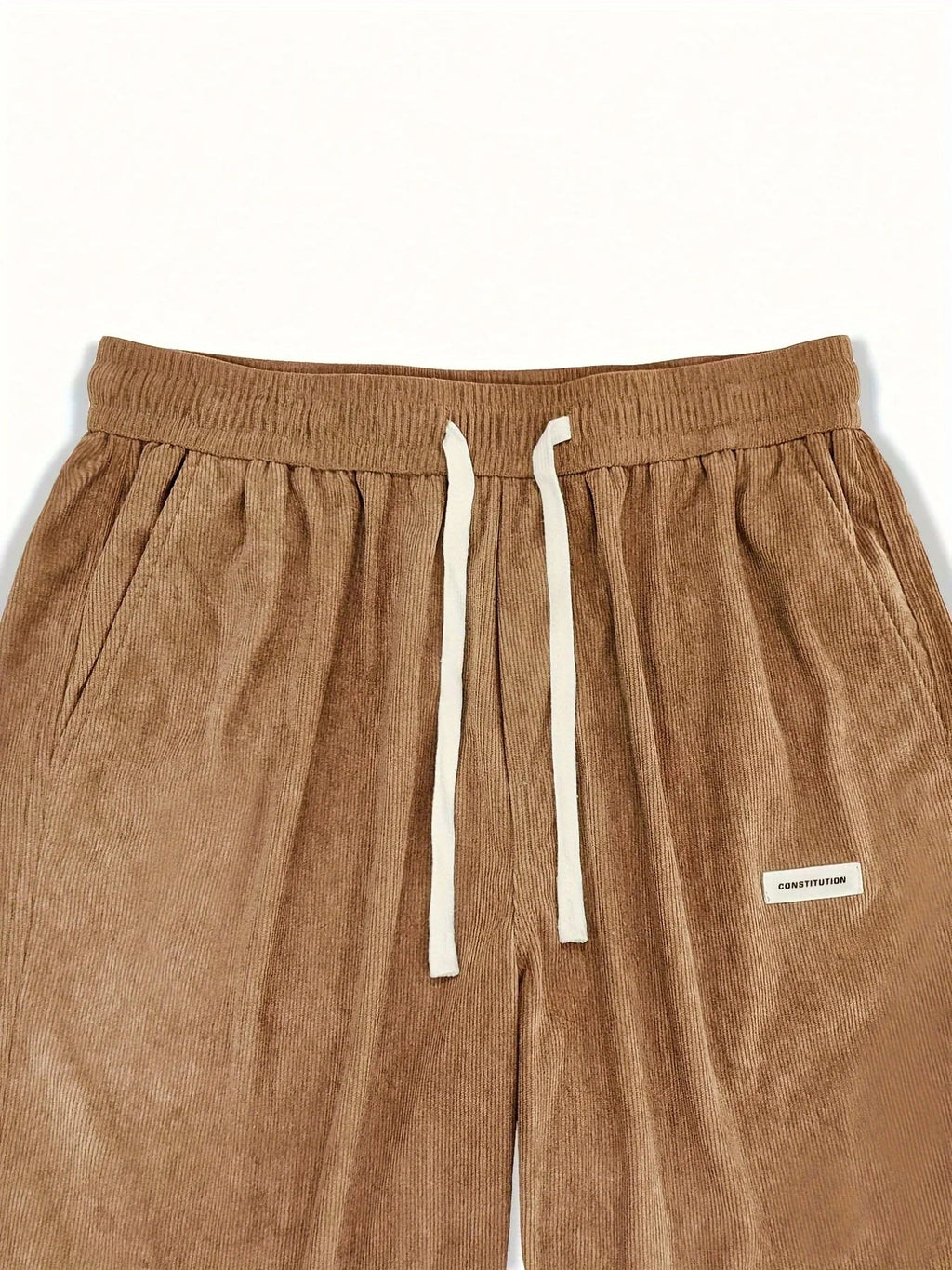 Men’s Corduroy Loose Fit Pants – Elastic Waist Drawstring Casual Trousers