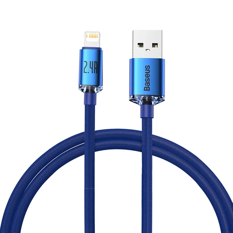 Baseus USB Cable For iPhone 14 13 12 Pro Max X XR XS 8 7 6s 6 iPad Fast Data Charging Charger USB Wire Cord Mobile Phone Cables