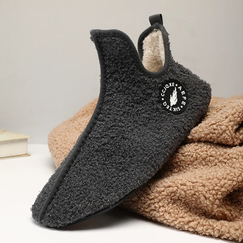 Winter Slippers Men Couples Slippers Non-slip Warm Women and Men Slipper Indoor Soft Shoes Comfortable Flat Home Cotton Shoe