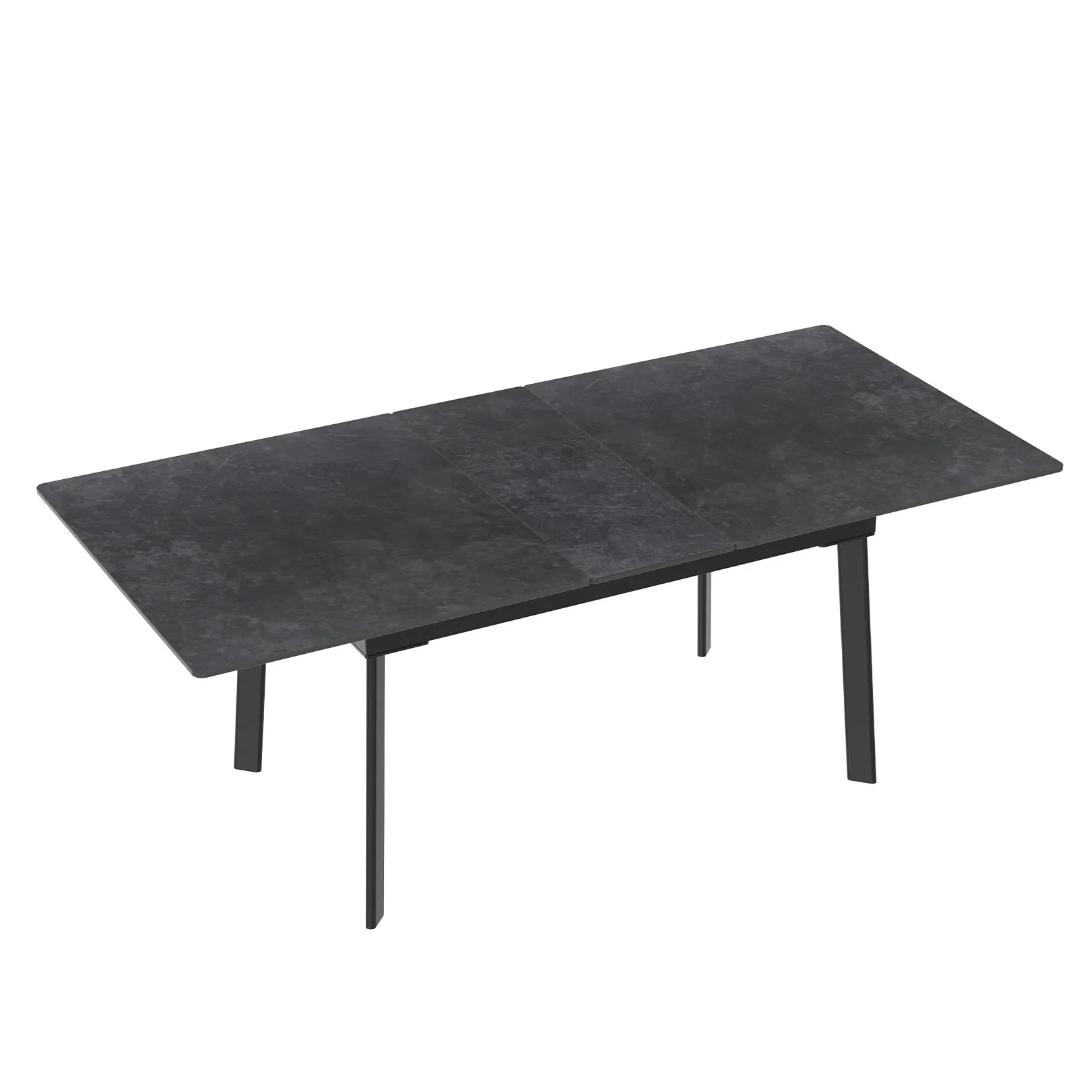 Extensible Dining Table Marble Top and Metal Frame Home Rectangular Kitchen Modern Furniture No Chairs