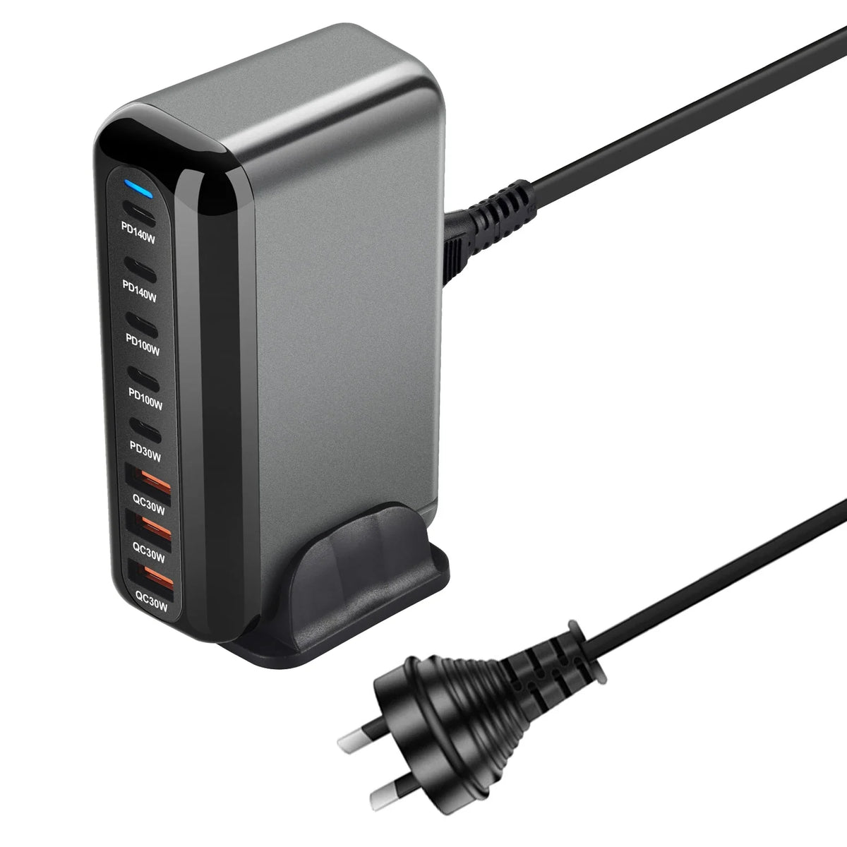 New 600W GaN Fast Charge 3.0 USB Type C Fast Charger with 8 Ports, 5C3A PD Charger for Phones and Tablets, Portable Design
