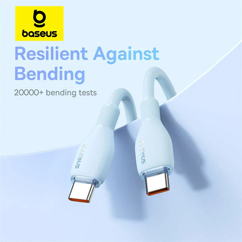 Baseus PD 100W USB C To USB Type C Cable For Macbook Fast Charging Charger Wire Cord For iPhone  16 15 Type-C Cable For Xiaomi