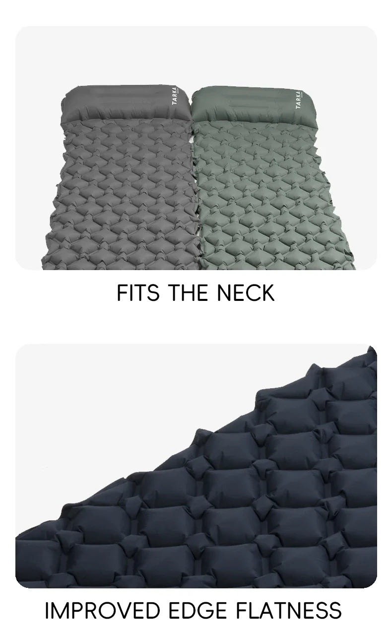 TARKA Inflatable Camping Mats Air Cushion With Pillow Outdoor Tourist Sleeping Pad Self-Inflating   Mattress For Hiking Climbing
