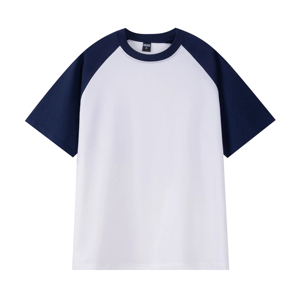 Heavyweight 240g Contrast Sleeve Cotton T-Shirt for Men
