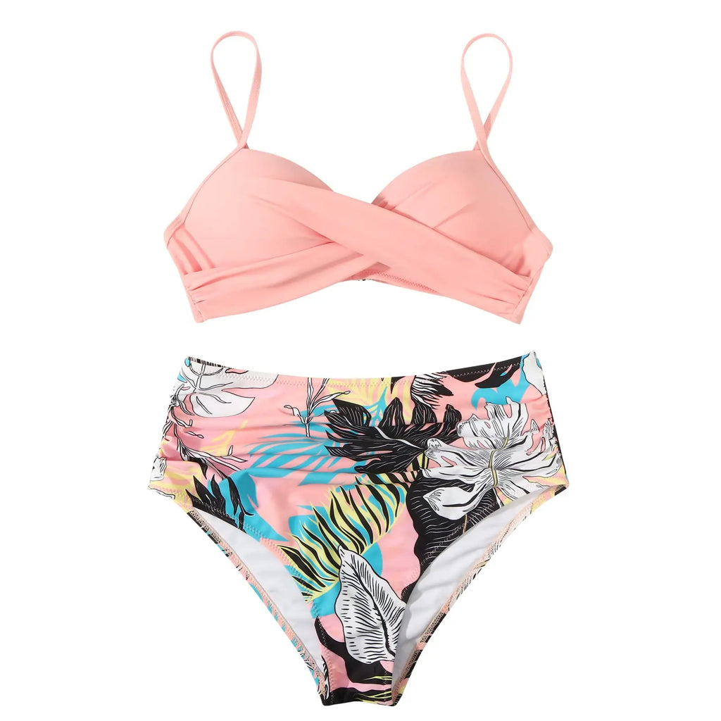Vintage High Waist Bikinis 2025 Women Push Up Swimwear Printed Swimsuit Female Beachwear Summer Bathers Bathing Suit Swimming