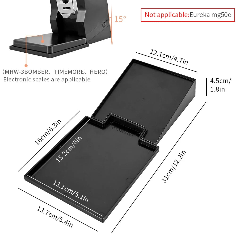 CAFEMASY Incline Stand with Tray Compatible With Eureka Mignon Espresso Coffee Grinder Accessories