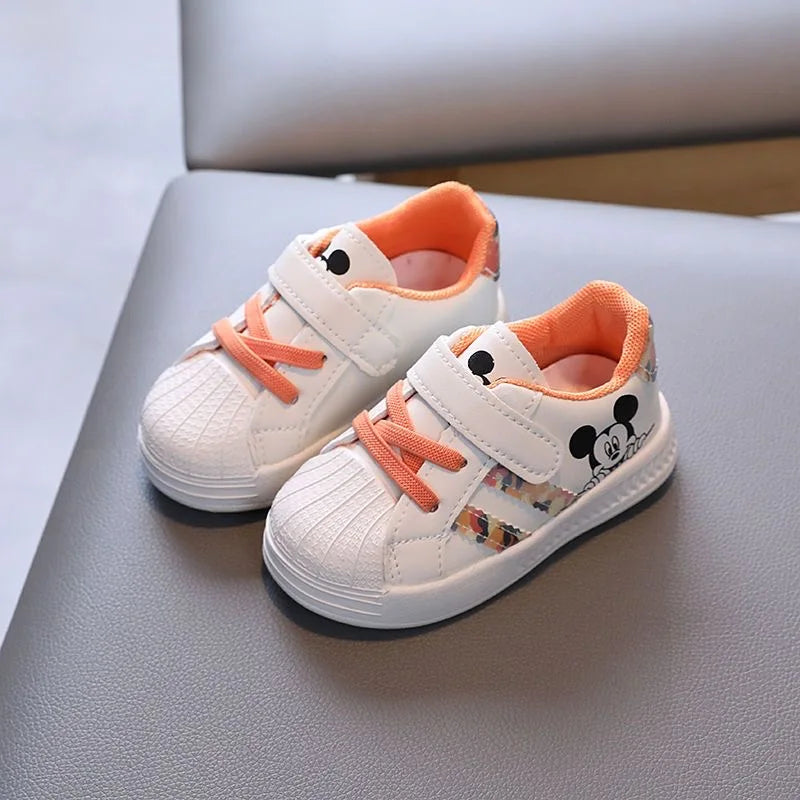 Disney White Casual Shoes For Baby Boy Girl Brand Children Sneaker Mickey Mouse