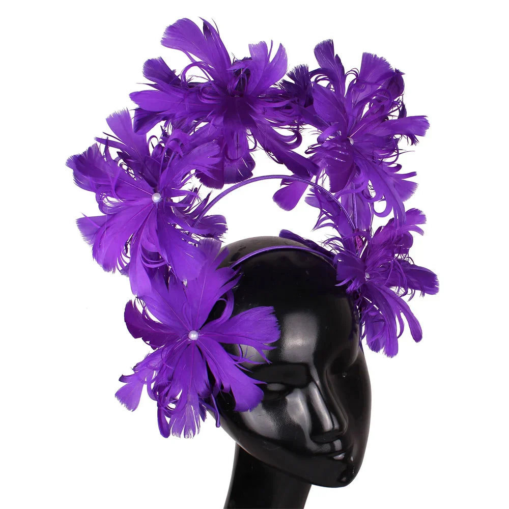 Elegant Women Wedding Hair Fascinator Accessories Headband Bridal Party Show