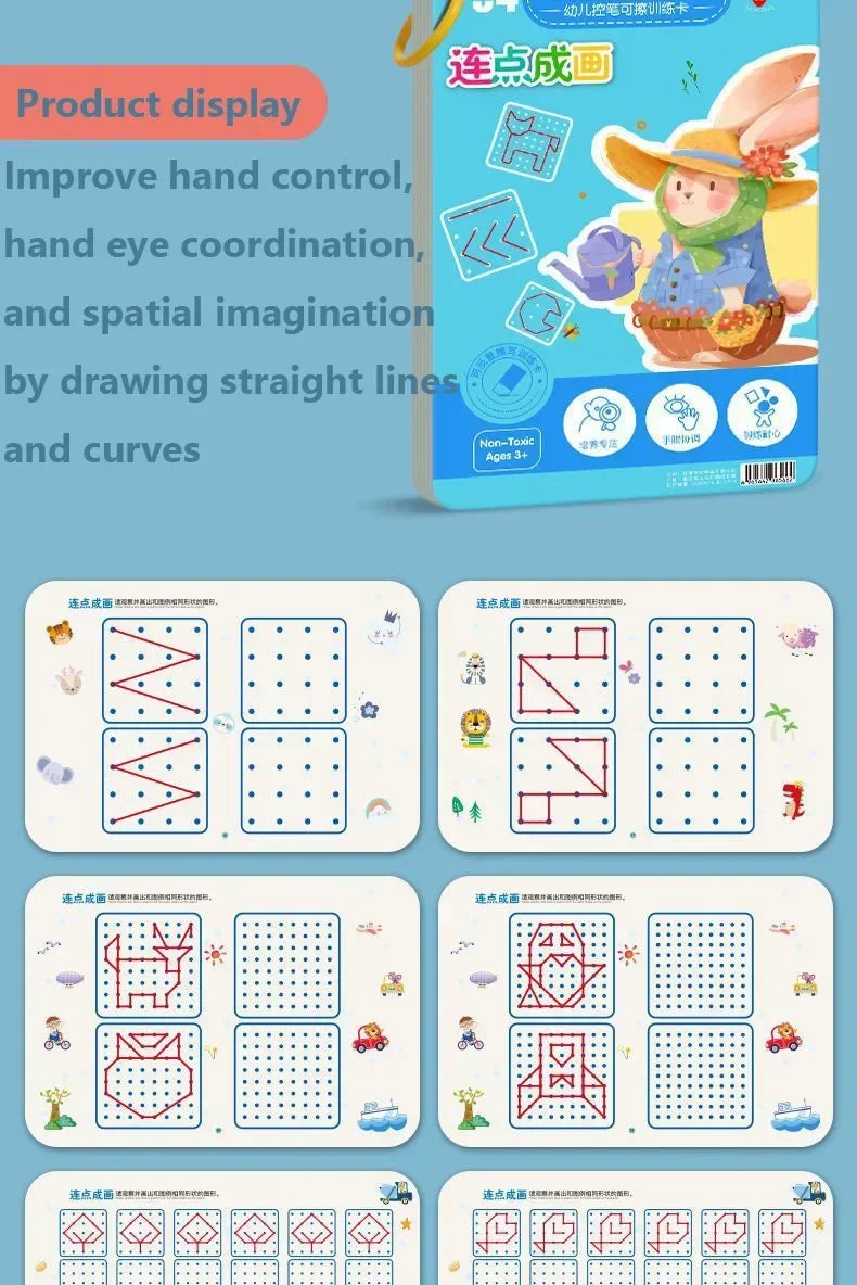 Magical Tracing Workbook Educational Montessori Books for Children Pen Control Training Reusable Calligraphy Copybook for Kids