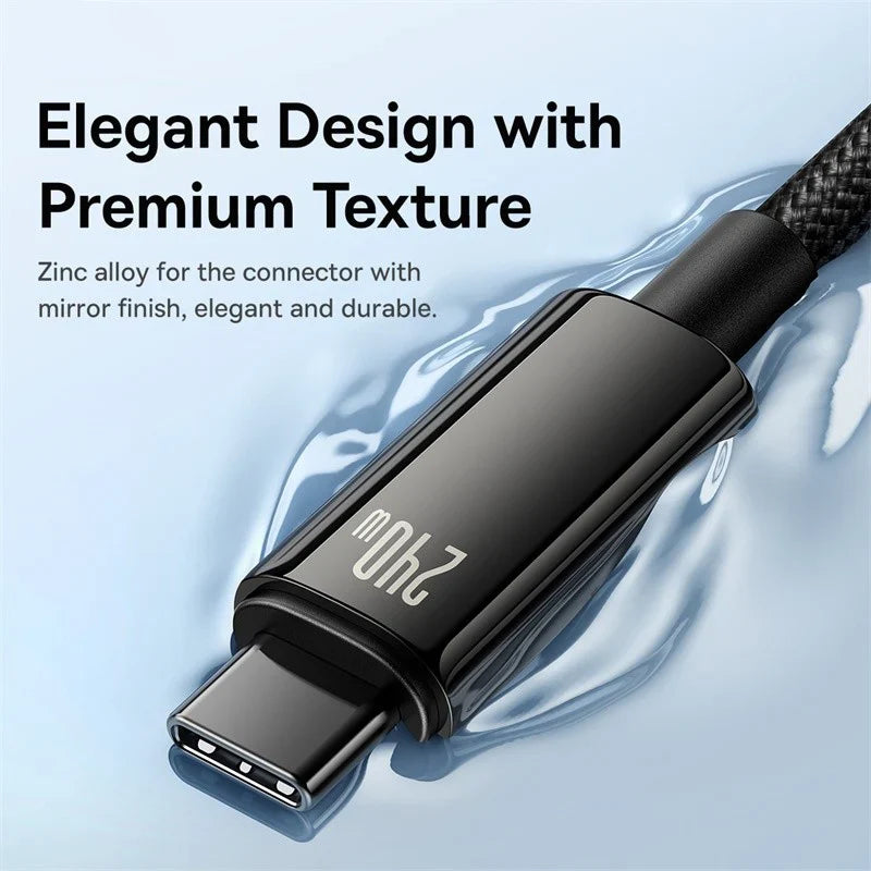 Baseus 240W USB C Cable for iPhone 16 15 Plus Pro Max Supercharge for Macbook Fast Charger Type C Cable  for xiaomi  Samsung