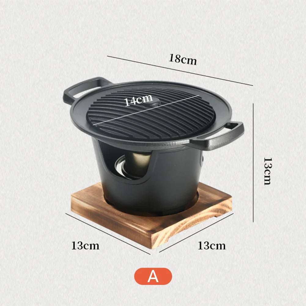 Mini Barbecue Stove Detachable Japanese Alcohol Stove Non-stick BBQ Grill Furnace Roasting Meat Tool for Picnic Camping Stove