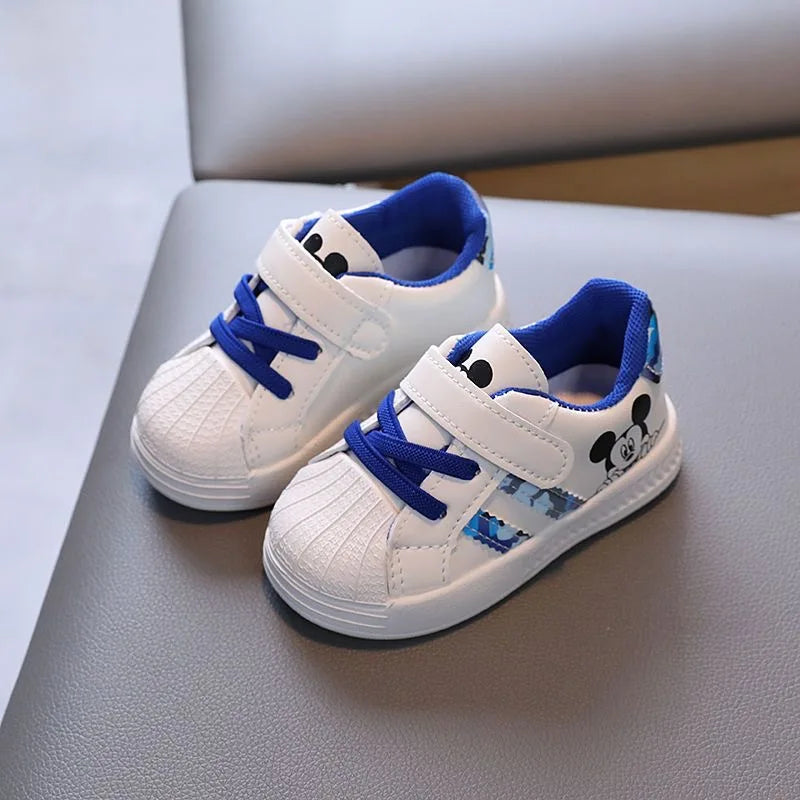 Disney White Casual Shoes For Baby Boy Girl Brand Children Sneaker Mickey Mouse