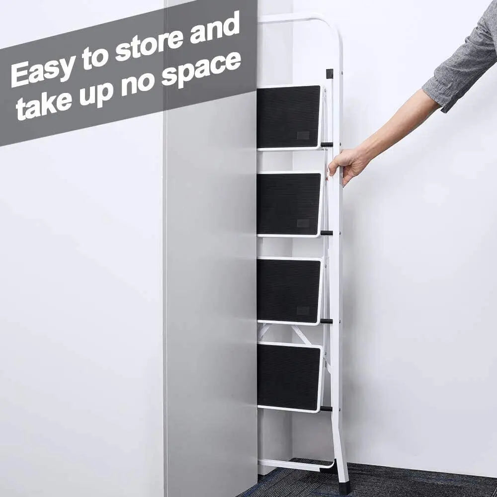 DayPlus Safety Folding Step Stool 2-4 Step Ladder Portable Foldable Stepladder Anti Slip Feet  for Indoor Outdoor Home Office